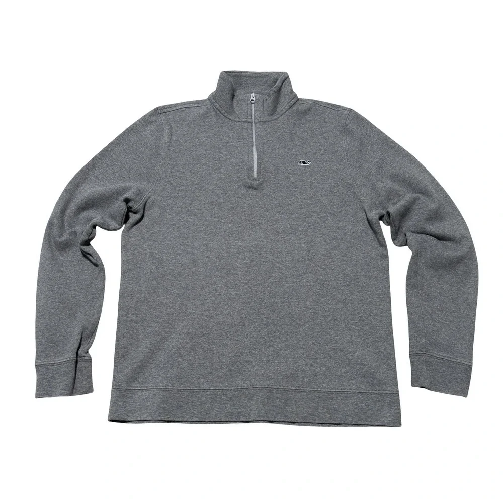 Vineyard Vines Men's 1/4 Zip Pullover Sweatshirt Gray Size Small 19 x 24